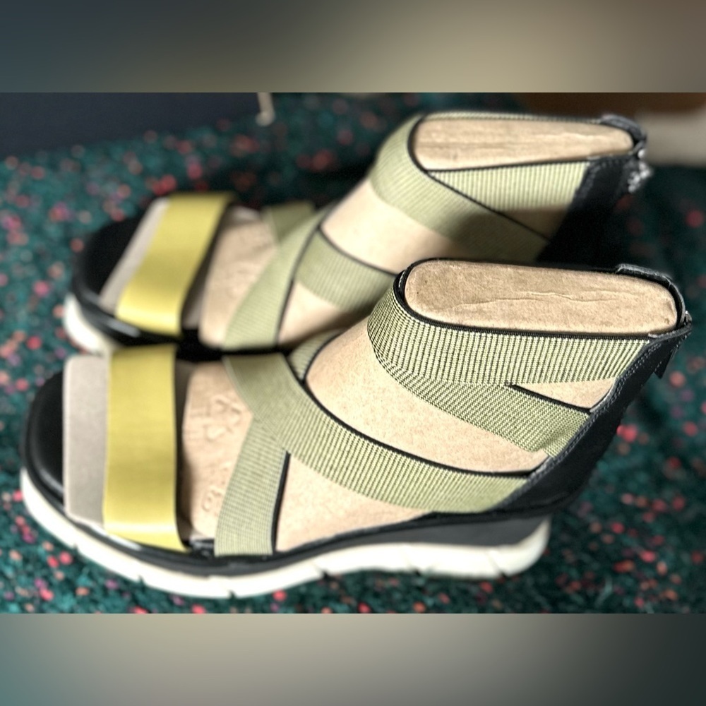 Sorel Joanie III Sport Wedge Sandals Olive NWT 7.5 Comfort Platform - Picture 14 of 14